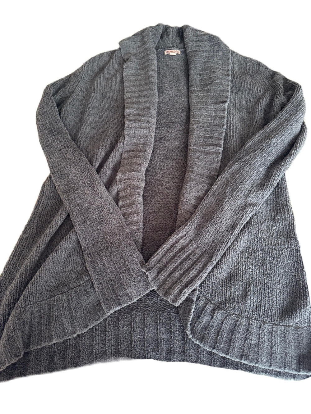 Merona Charcoal Gray Open-Front Shawl Collar Cardigan